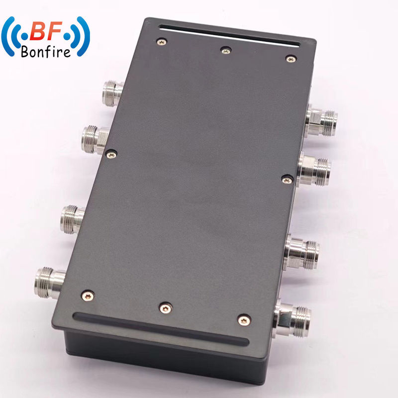 4*4 3dB Hybrid-Kopplung Hybrid-Kombinator 4 in 4 aus 3dB N 4.3-10 DIN Stecker Grau/Rot 617-3800MHz 400W